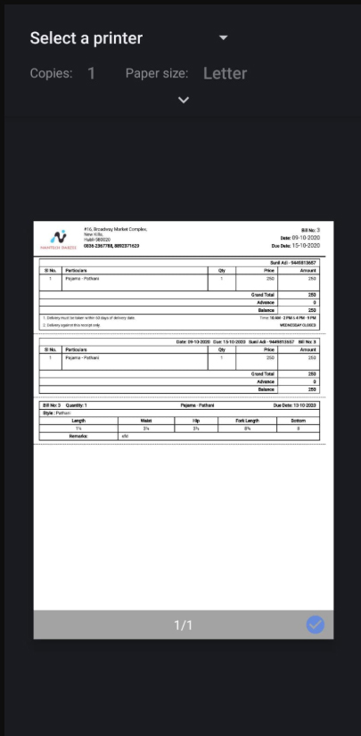 Print Invoice